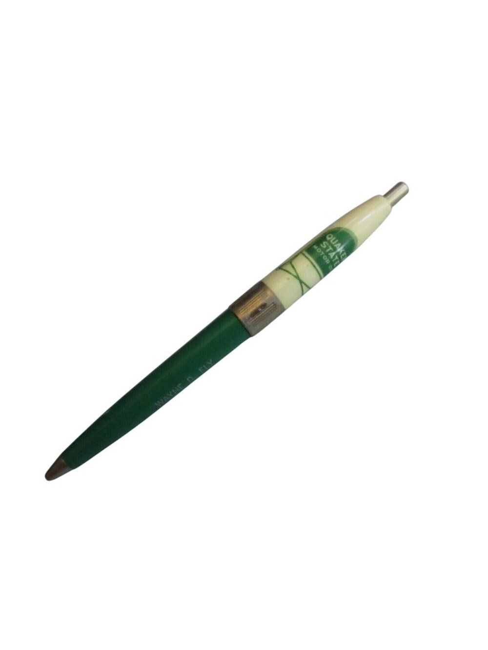 Vintage Advertising Pen Quaker State Oil McCook Nebraska Green Tucker 1970s